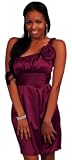 Sleeveless Empire Rose Detailed One Shoulder Design Formal Prom Party Mini Dress