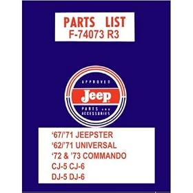 1962 1969 1970 1972 1973 JEEP JEEPSTER Parts Book