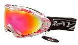2011 Rayzor Professional UV400 Double Lensed Ski / SnowBoard Goggles, With a Pink Camouflage Frame with an Anti Fog Coated, Pink Iridium Mirrored Anti Glare Clarity Wide Vision Lens. Reviews