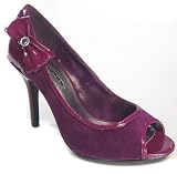 Purple Lamy Patent Peep Toe Patent Bow Heels Rockabilly