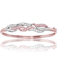 3.36ct Diamond Bangle Mixed White + Rose 14k Gold