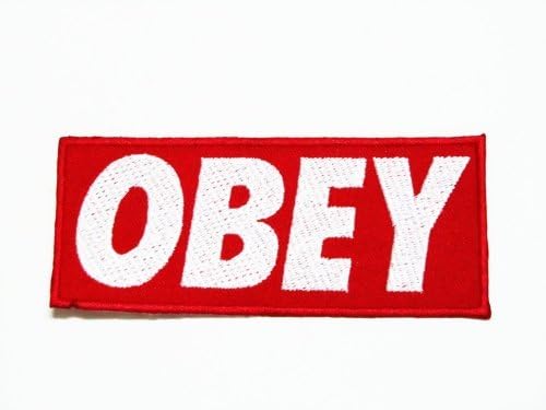 Obey Logo (White&amp;red) Embroidered Sew Iron on Patches By Luk99 by luk99