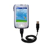 Coiled Power Hot Sync and Charge USB Data Cable w/ Tip Exchange for the Fujitsu Loox 600 - Gomadic Brand