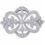 14Kt White Gold Decorative Petite Diamond Brooch Pin