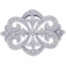 0.25Ct.T.W. Sparkling Round Cut Diamonds, 14Kt.White Gold. Petite Diamond Brooch Pin by 