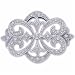 14Kt White Gold Decorative Petite Diamond Brooch Pin