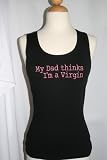 Black Embroidered Beater Style Tank Top My dad thinks I'm a virgin