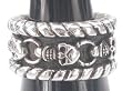Detailed Skull Chain Skulls Pattern Pewter Ring