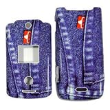 Very Cool Blue Jeans Pants Design Snap-On Cover Hard Case Cell Phone Protector for Motorola W490 W510 W5