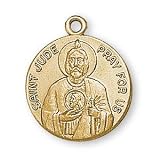 12K Gold Filled Saint Jude Medal and 18-inch Chain