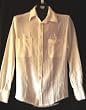 Mens Long Sleeve Textured Gauze Button Down Shirt with 2 Tab Pockets in sizes S-XXL. White or Natural
