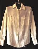 Mens Long Sleeve Textured Gauze Button Down Shirt with 2 Tab Pockets in sizes S-XXL. White or Natural