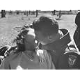 US Soldier and Local Girl Sharing a Kiss, Which is Not Allowed Photographic Poster Print by John Florea, 40x30