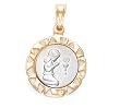 14k Yellow And White Gold "My First Communion" Girl Pendant
