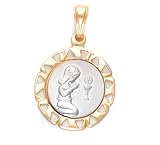 14k Yellow And White Gold "My First Communion" Girl Pendant