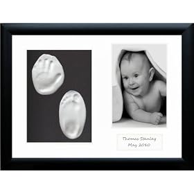 Baby Handprint Footprint Kit Soft Clay Dough with Black Frame by BabyRice