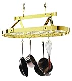 Review Enclume PR16bwg BP / Enclume PR16bwg-HS 3-Foot Oval with Grid Premier Ceiling Rack, Brass
