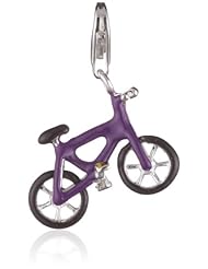 VINANI brand Germany 925 Sterling Silver Charm Pendant Bicycle purple enameled HFLI
