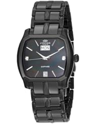 Oniss Paris Womens ON605-LGM BLK Sappir Swiss Quartz Ceramic and Stainless Steel Watch