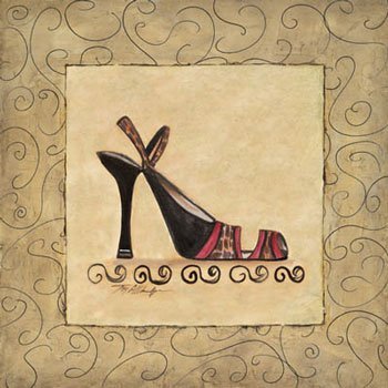 Accessorize I, High Heels & Dress Shoes Art Poster Print by Joy Alldredge, 6x6