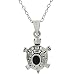 Sterling Silver Black Onyx Turtle Necklace