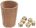 Weible 05524 - Leder-Würfelbecher natur 9cm+6 Würfel