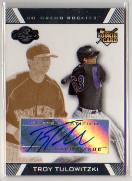 Buy 2007 Topps Co-Signers Troy Tulowitzki Autograph Baseball Card Only 250 Made by Topps
