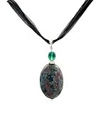 Necklace - N47 - Genuine Semi Precious Gemstone on Five-Strand Organza and Cotton Cord + 2
