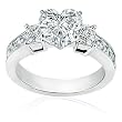 1 Ct 3 Three Stone Heart Shape Diamond Engagement Ring SI2-H 14K Gold
