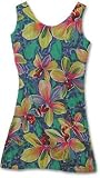 Neon Orchid - Hawaiian Short Tank Dress in Teal, Royal Blue, Black and Cream
