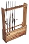 Rush Creek Log Cabin Style 20-Rod Rack With Storage