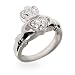 Eve's Addiction Sparkling Cubic Zirconia Sterling Silver Claddagh Ring