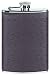 Simran HF-8-ILC Ajmer 8 oz. Dark Brown Ostrich Skin Italian Leather Stainless Steel Flask