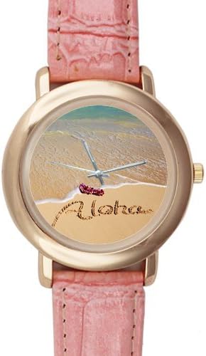 Special Design Summer Hawaii Aloha Pink Ladies Leather Alloy High-grade Watch