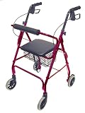 Duro-Med Ultra-Light Aluminum Rollator, Burgundy