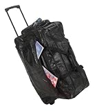Genuine Leather 28" Rolling Duffle Bag