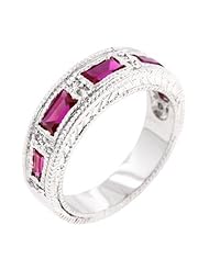Garnet Bezel Eternity Band Ring