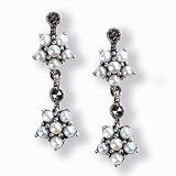 Gemini Silver Natural Seed Pearl Earrings, Natural - by Dahlia Vintage Jewelry Collection