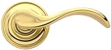 Baldwin 5455.030.PRIV Wave Lever Privacy Set, Polished Brass
