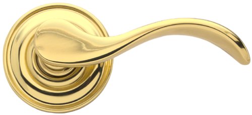 Baldwin 5455.030.PRIV Wave Lever Privacy Set, Polished Brass