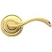 Baldwin 5455.030.PRIV Wave Lever Privacy Set, Polished Brass