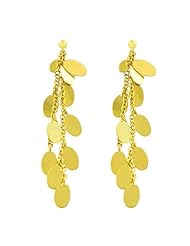 14 Karat Yellow Gold 2-strand Oval Discs Dangle Earrings
