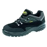 Capps LH513 Antistatic Unisex Black Leather Safety Shoes Trainers With Speed Lacing System And Steel Toe Caps