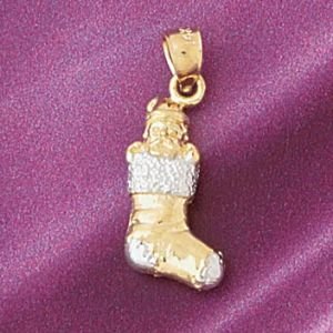 Cheap Girls Jewelry Dazzlers Solid 14k Gold 3D Santa Claus s Christmas Boot Charm Pendant Available in three colors from jewelsberry (weights: 3.5 grams only) For Sale