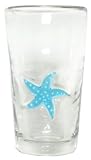 Hand Blown Glass Starfish Tumbler Glass 6"H Set of Four