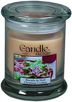 The Candle Factory Medium 8-ounce Jar Crackling Candle, Christmas Cookies