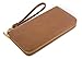 Women's Single Zip Around PVC Leather Wristlet Clutch Organizer Wallet