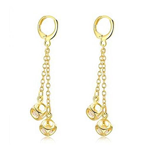 Find-me Kgold Zircon Earrings Female European and American Fashion Geometric Jewelry(F2)