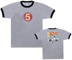 Speed Racer No. 5 Distressed Ringers Gray T-Shirt Tee