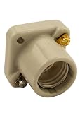 Leviton 19062 Medium Base, One-Piece, Keyless, Incandescent, Unglazed Porcelain Lampholder, Pony Cleat, Single Circuit, Open Terminal, White